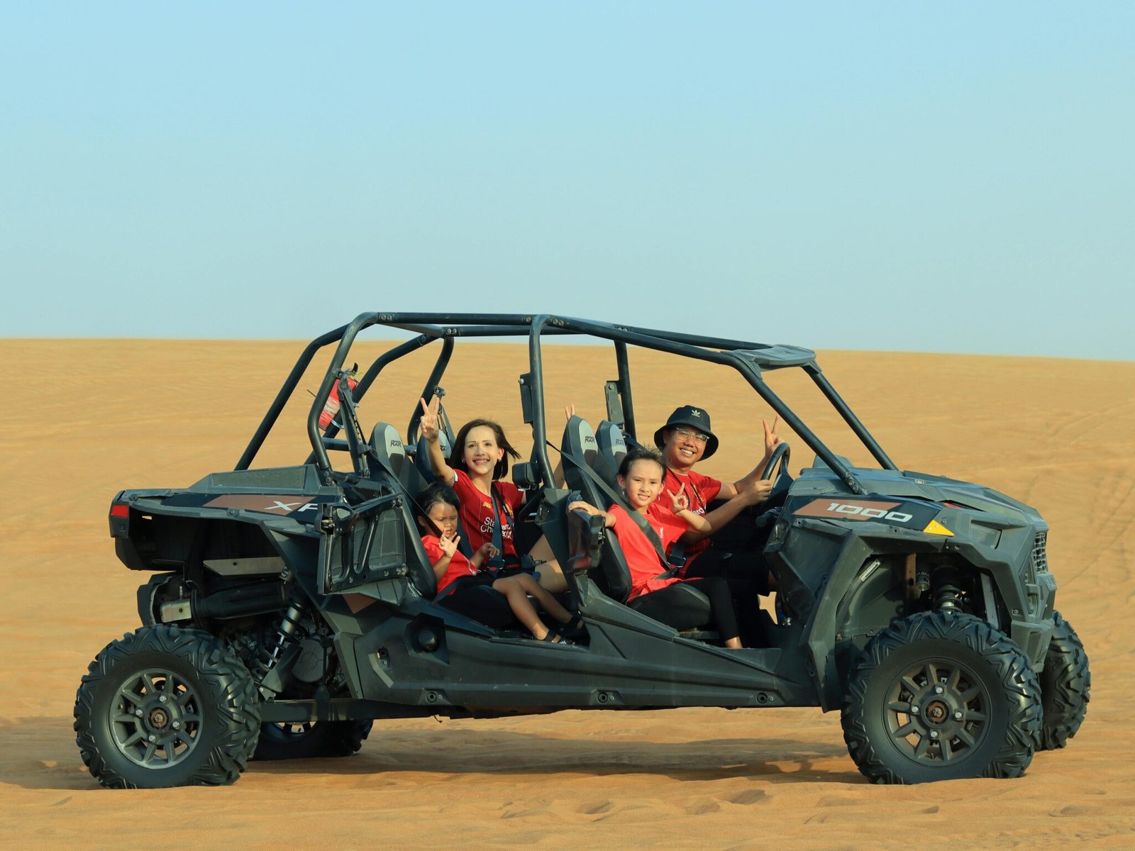 Kids are enjoying evening desert safari Dubai with family